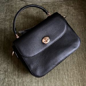 NWT Coach Marlie Top Handle Satchel Crossbody - Black with Gold Hardware